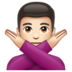 WhatsApp里的打“不”手势的男人：浅肤色emoji表情