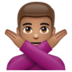 WhatsApp里的打“不”手势的男人：中等肤色emoji表情