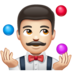 WhatsApp里的男子杂耍：浅肤色emoji表情