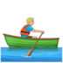 WhatsApp里的男子划艇：中等浅肤色emoji表情