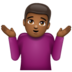 WhatsApp里的男人耸肩：中黑肤色emoji表情