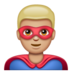 WhatsApp里的男超人：中浅肤色emoji表情