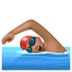 WhatsApp里的男子游泳：中等肤色emoji表情