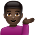 WhatsApp里的单手举起的男人：深色肤色emoji表情