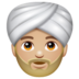 WhatsApp里的戴头巾的男士：中等浅肤色emoji表情