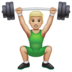 WhatsApp里的男子举重：中浅肤色emoji表情