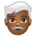 WhatsApp里的男士：中深色肤色，白发emoji表情