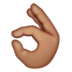 WhatsApp里的OK手：中等肤色emoji表情