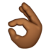 WhatsApp里的OK手：中等深色肤色emoji表情