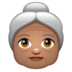 WhatsApp里的老妇人：中等肤色emoji表情