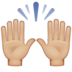 WhatsApp里的举起手：中等浅肤色emoji表情