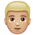 WhatsApp里的人物：中浅肤色，金发emoji表情