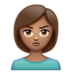 WhatsApp里的人撅嘴：中等肤色emoji表情