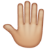 WhatsApp里的竖起来的手背：中等浅肤色emoji表情