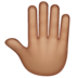 WhatsApp里的竖起来的手背：中等肤色emoji表情
