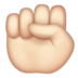 WhatsApp里的举起的拳头：浅肤色emoji表情