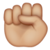WhatsApp里的举起的拳头：中浅肤色emoji表情