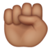 WhatsApp里的举起的拳头：中等肤色emoji表情