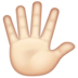 WhatsApp里的手指张开的手：浅肤色emoji表情