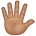 WhatsApp里的手指张开的手：中等肤色emoji表情