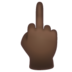 WhatsApp里的比中指的手：深色肤色emoji表情