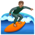 WhatsApp里的个人冲浪：中等肤色emoji表情