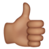 WhatsApp里的竖起大拇指：中等肤色emoji表情