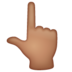 WhatsApp里的指向上方的手：中等肤色emoji表情