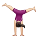 WhatsApp里的侧手翻的女人：浅肤色emoji表情