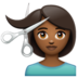 WhatsApp里的女士理发：中等深色肤色emoji表情