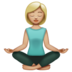WhatsApp里的打坐的女人：中浅肤色emoji表情