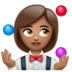WhatsApp里的女性杂耍：中等肤色emoji表情