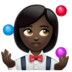 WhatsApp里的女人玩杂耍：深色肤色emoji表情