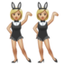 WhatsApp里的有兔子耳朵聚会的女人，3型emoji表情