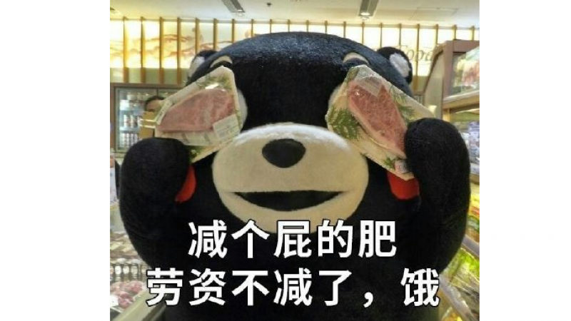 熊本熊表情包|减个屁的肥，劳资不减了，饿
